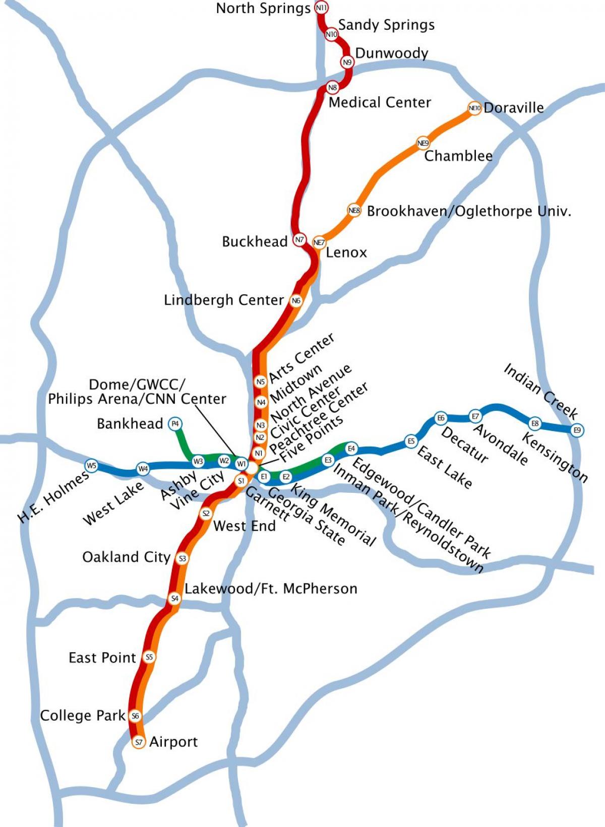 kort af metro Atlanta