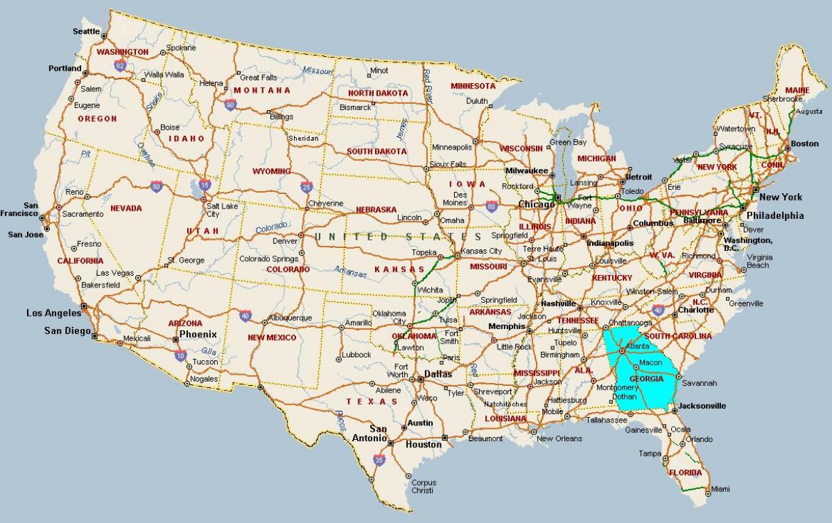 kort af Georgia USA