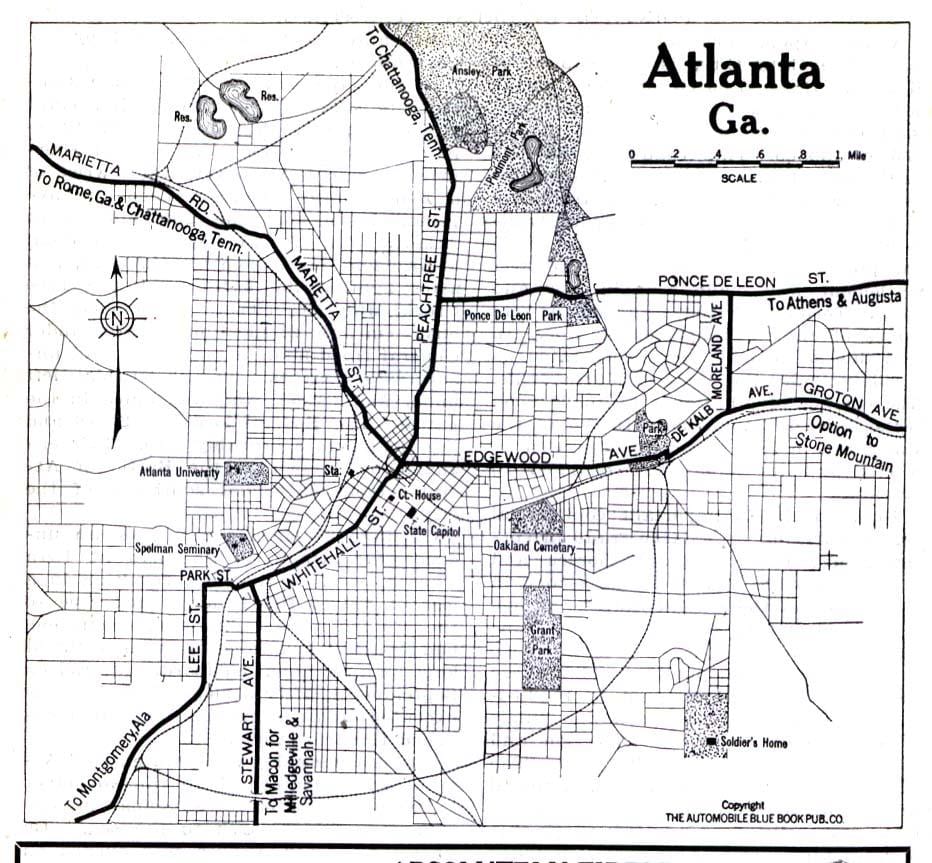 kort af Atlanta í Georgíu