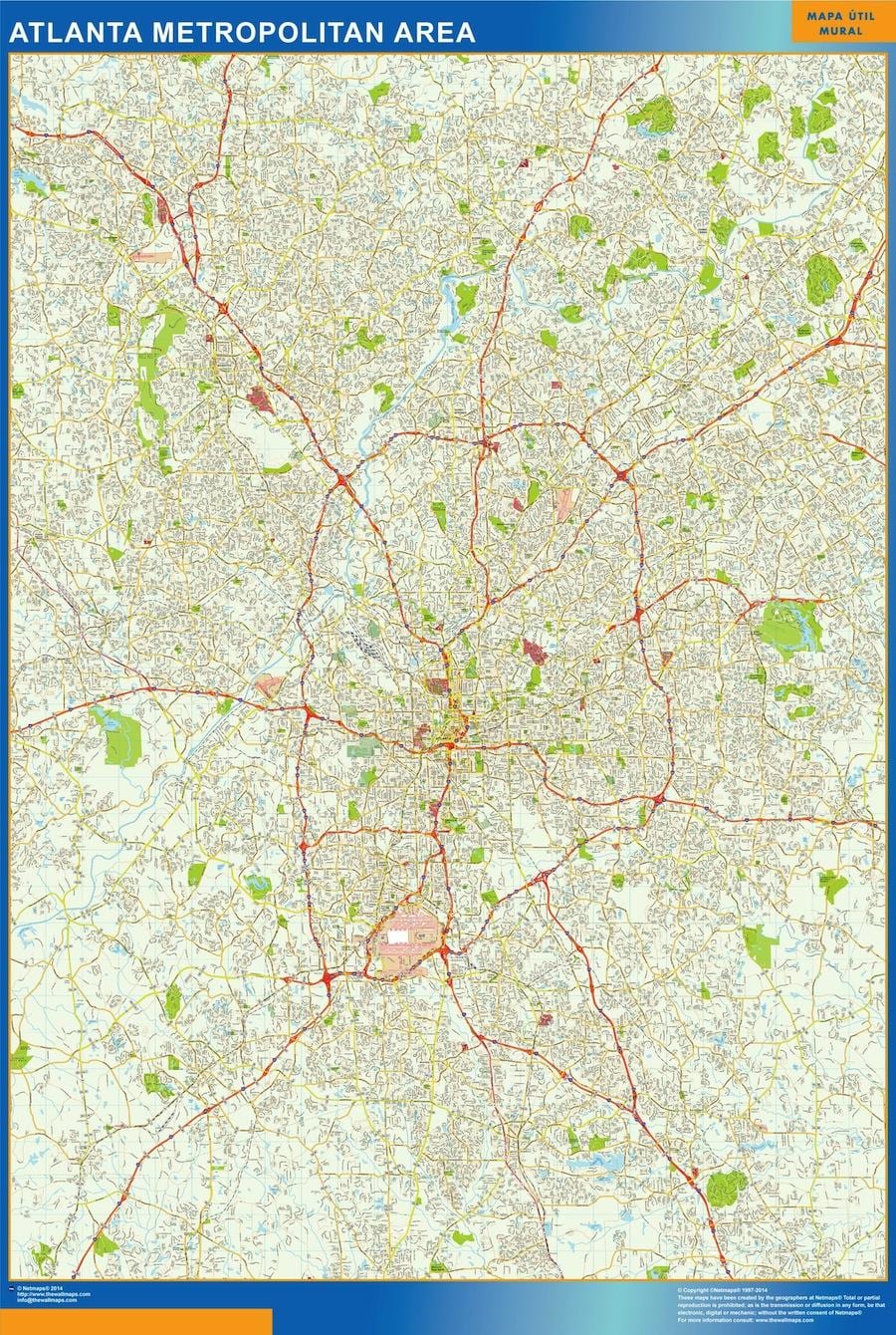 götunni kort af Atlanta