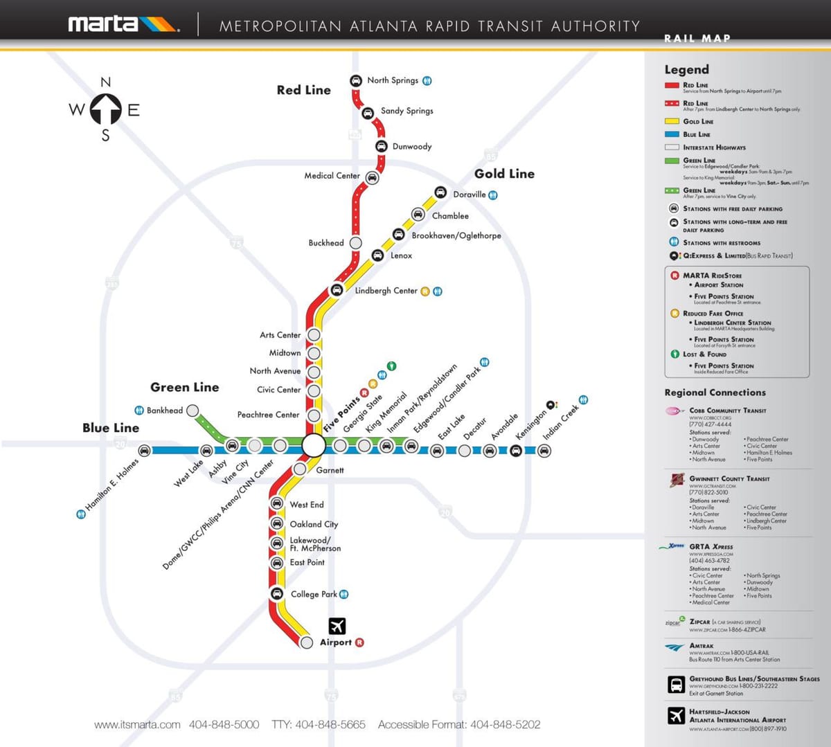 MARTA lest kort Atlanta