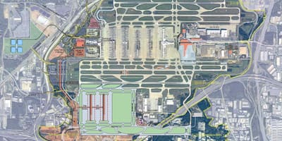 Atlanta í Georgíu flugvöllur kort
