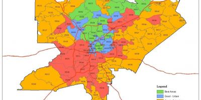 Póstnúmer kort af Atlanta