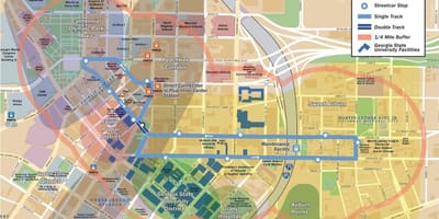 Kort af strætisvagni Atlanta